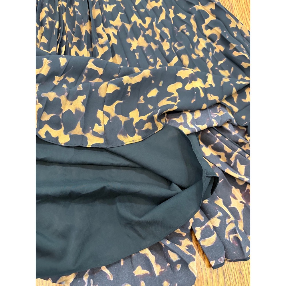 Theory Sunburst Midi Skirt Tortoise Animal Print Pleated Georgette 10 - Picture 6 of 10